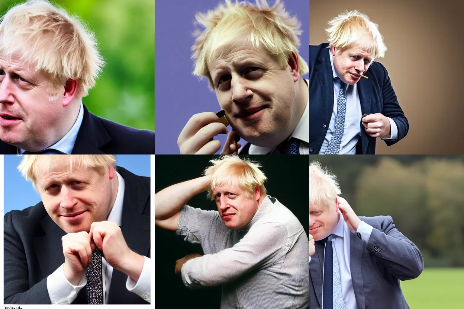 Prompt: a photo Boris Johnson combing his hair with a comb, 8k, highly detailed photo