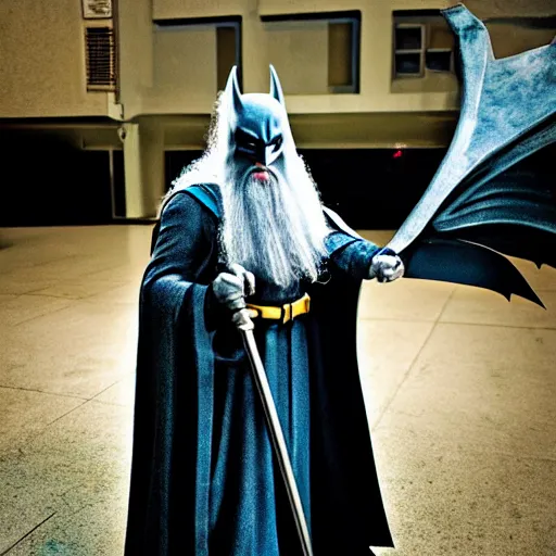 Image similar to Gandalf as The Batman, dslr photo
