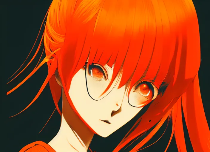 Image similar to anime girl with orange hair in the Soviet pioneer form, manga,katsura masakazu, intricate, detailed, studio lighting, gradation,editorial illustration, matte print, Ilya Kuvshinov, concept art, digital