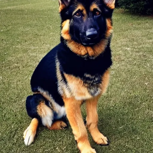 Image similar to German Shepherd with a tuxedo