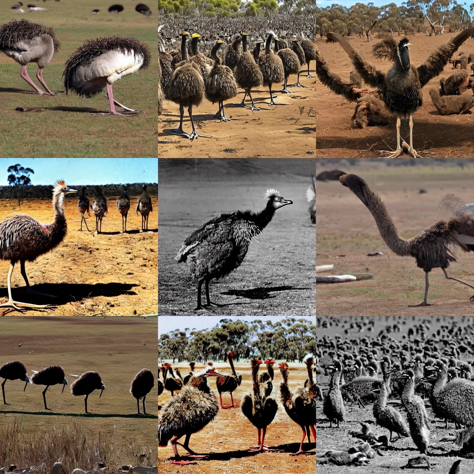 Prompt: the great australian emu war