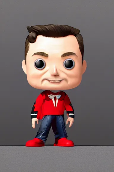 Image similar to “ very very highly detailed photorealistic elon musk funko pop with toy tesla, studio lighting and shading, 8 k, award - winning crisp details ”