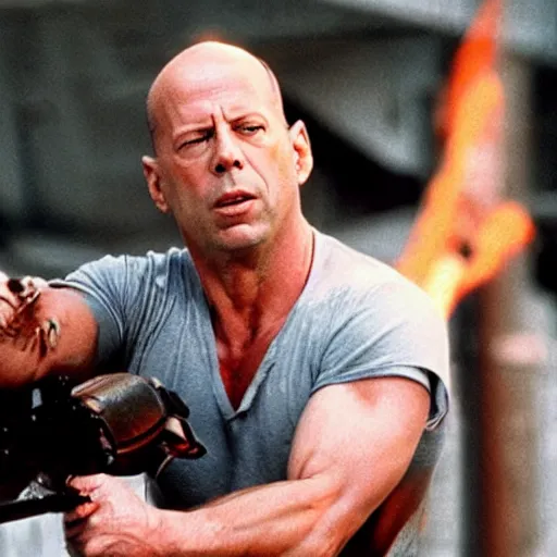 Image similar to bruce willis torn apart