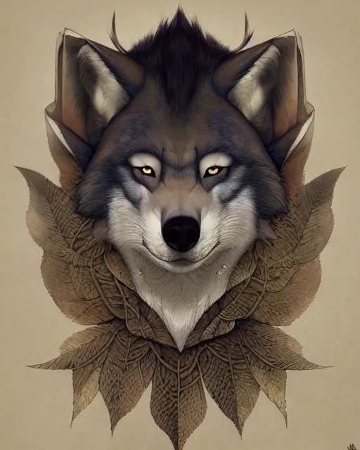 Prompt: anthropomorphic art of a detective wolf, victorian inspired clothing by artgerm, victo ngai, ryohei hase, artstation. fractal paper, leaves. highly detailed digital painting, smooth, global illumination, fantasy art by greg rutkowsky, karl spitzweg