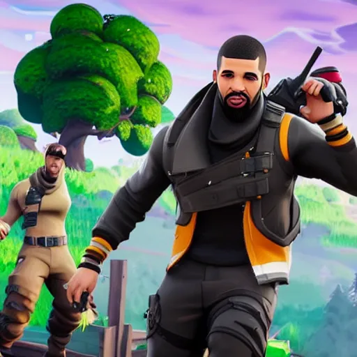 Prompt: Drake in Fortnite very detailed 4K quality super realistic