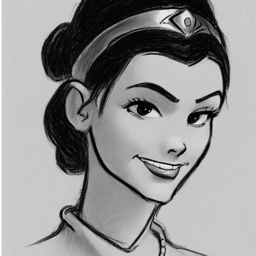 Image similar to milt kahl sketch of victoria justice as princess padme from star wars episode 3