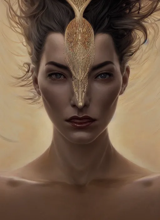 Image similar to symmetry!! chrysta bell, male, machine parts embedded into face, intricate, elegant, highly detailed, digital painting, artstation, concept art, smooth, sharp focus, illustration, art by artgerm and greg rutkowski and alphonse mucha, 8 k