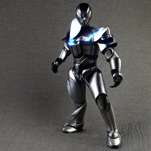 Image similar to Bio mechanical Kamen Rider, glowing eyes, daytime, grey rubber undersuit, segmented armor