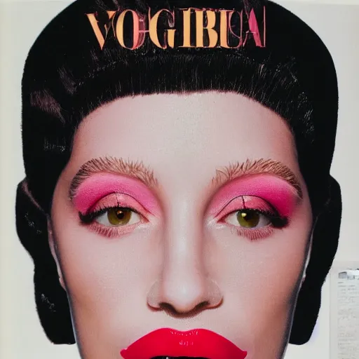 Image similar to portrait of an alien with lipstick, kodak, detailed, vogue magazine