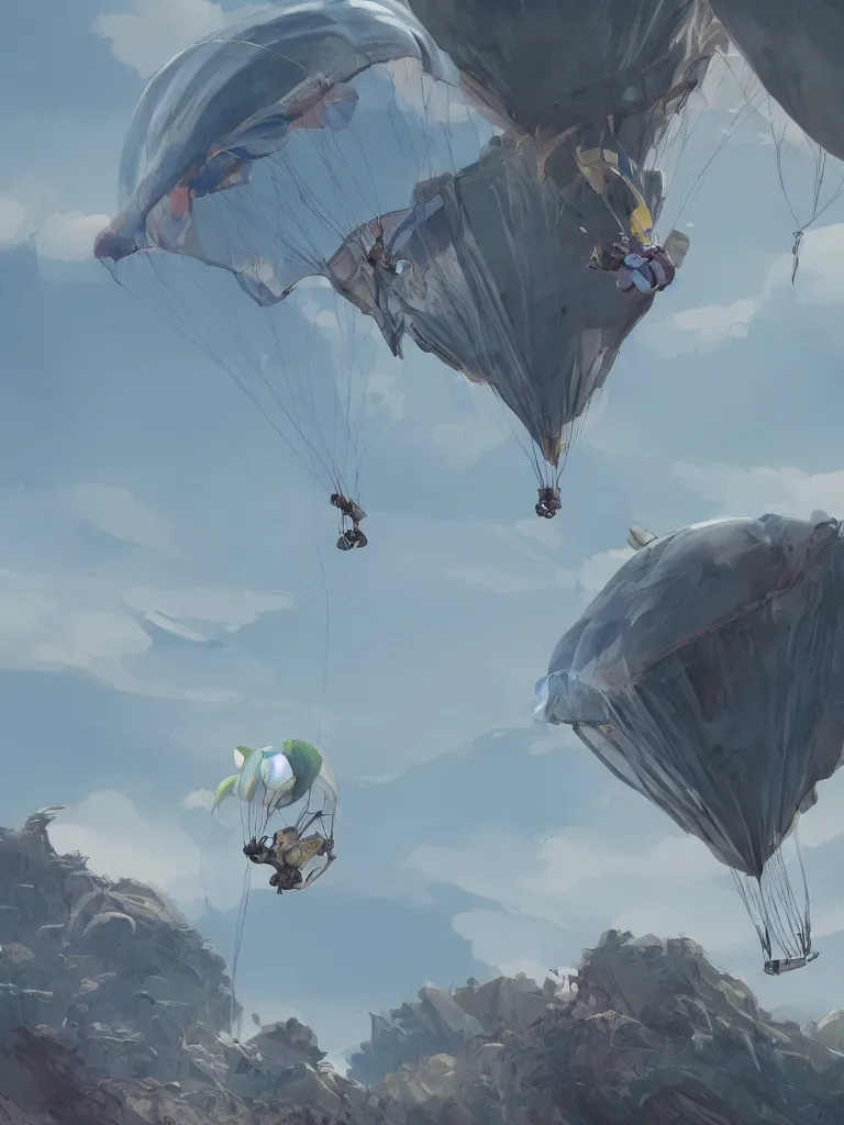 Prompt: parachute by disney concept artists, blunt borders, rule of thirds