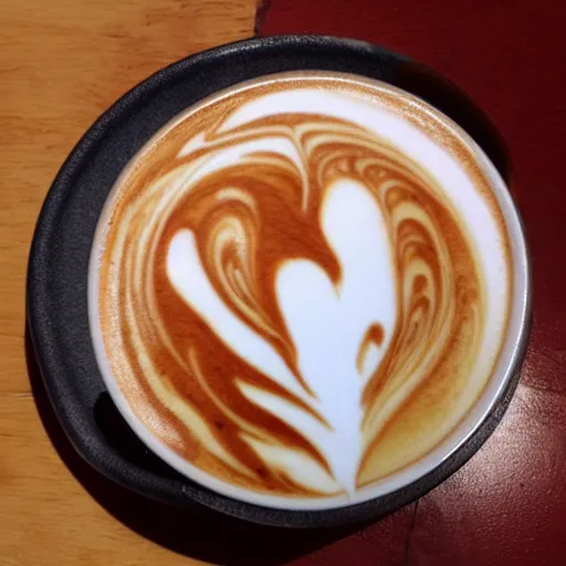 Prompt: photo, latte art of asian dragon, award winning, highly detailed