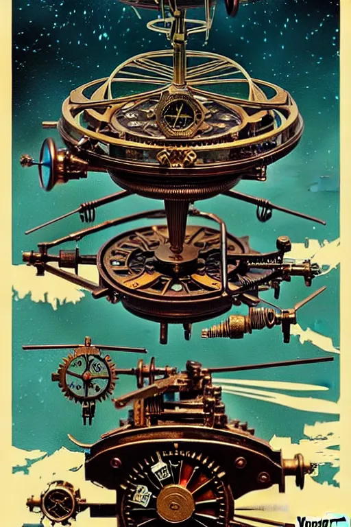 Image similar to steampunk gyroscope flying machine, high details, intricately detailed, by vincent di fate, inking, 3 color screen print, masterpiece, trending on artstation,, sharp, details, hyper - detailed, hd, 4 k, 8 k