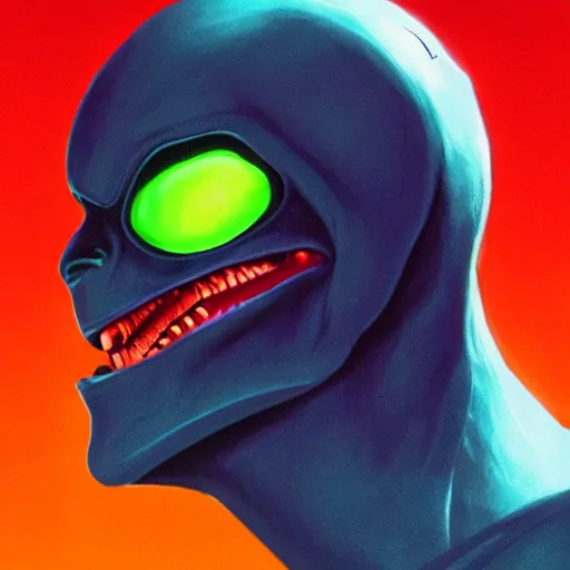 Image similar to Bright, colorful, realistic space-opera alien rpg single individual headshot dramatic backlighting, kodachrome, high contrast, highly detailed, sharp focus, digital painting, concept art, illustration, trending on artstation, comic book by Alex Ross cover art