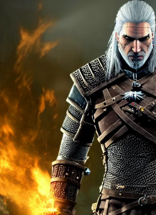 Image similar to geralt of rivia in dark souls