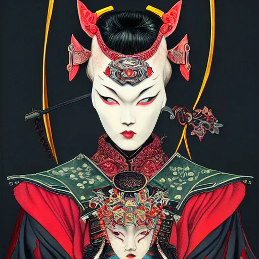 Image similar to samurai batman, dark fantasty :: by Martine Johanna and and Chie Yoshii and Casey Weldon and Guillermo del toro :: ornate, dynamic, particulate, rich colors, intricate, elegant, highly detailed, centered, artstation, smooth, sharp focus, octane render, 3d