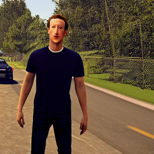 Image similar to mark zuckerberg posing on a gta load screen