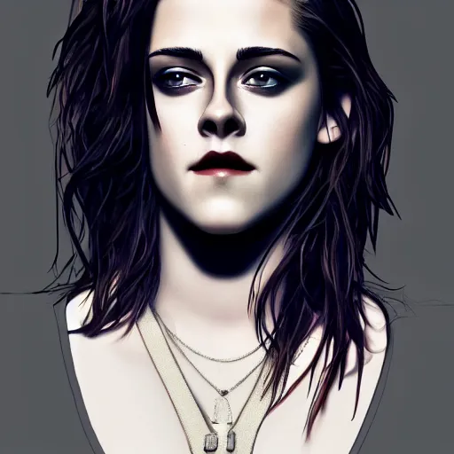 Image similar to portrait of Kristen Stewart, digital art by Mark Simonetti and Moebius 4k, 8k, HD