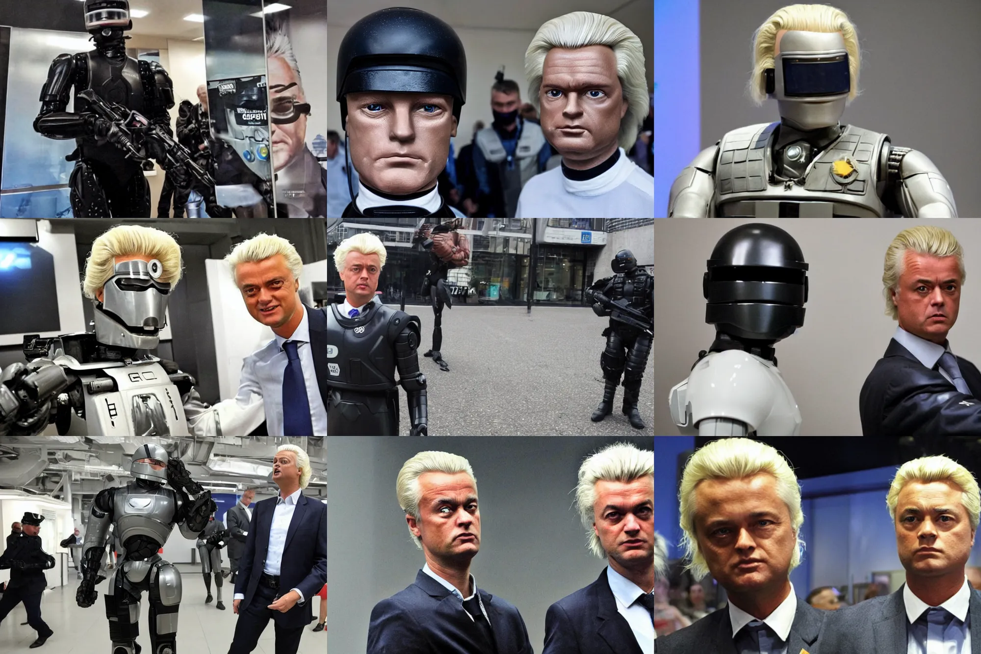 Prompt: Geert Wilders as Robocop,
