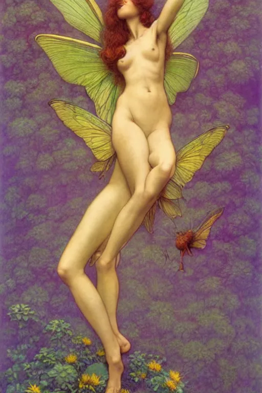 Image similar to full body portrait of a beautiful faerie, golden ratio, detailed, rainbowshift, by jean - baptiste monge and maxfield parrish and artgerm