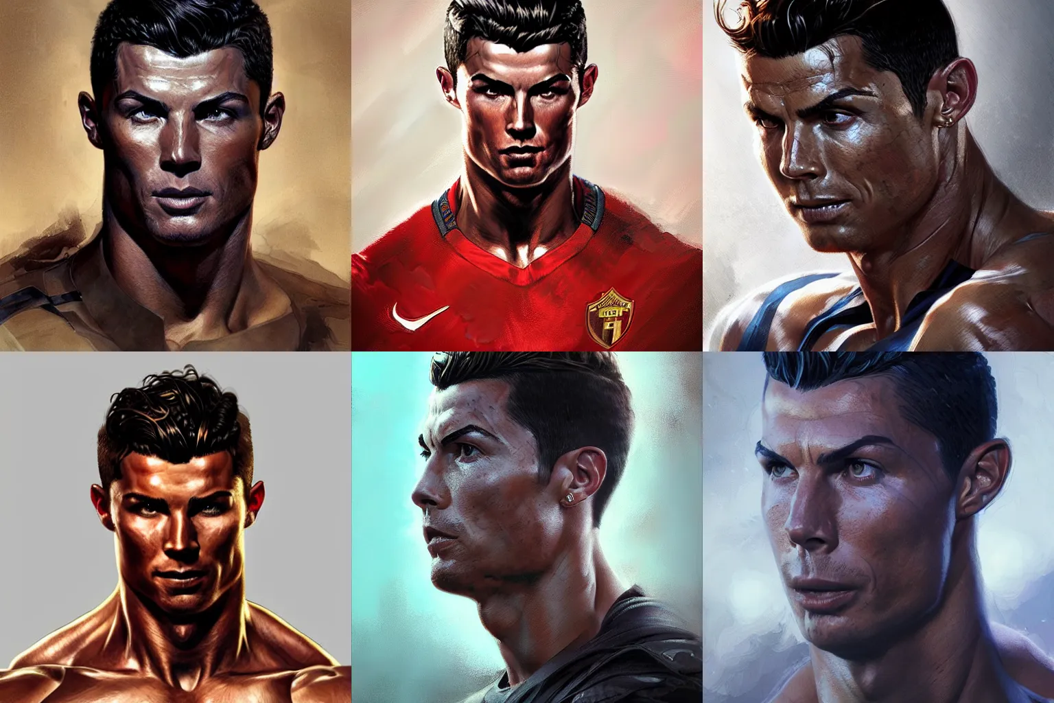 Prompt: Portrait Cristiano Ronaldo , marvel comics, dark, intricate, highly detailed, smooth, artstation, digital illustration by Ruan Jia and Mandy Jurgens and Artgerm and Wayne Barlowe and Greg Rutkowski and Frank Frazetta