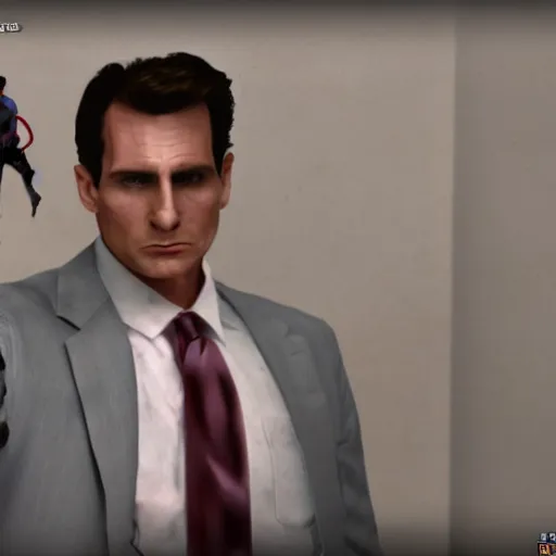 Image similar to counter-strike edgebugs with patrick bateman, 4K, HD