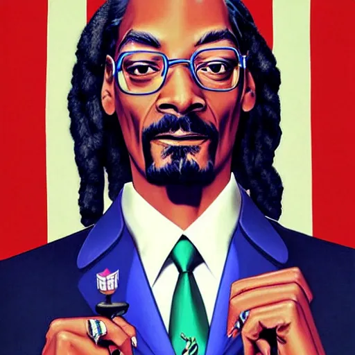 Image similar to Snoop Dogg as President of the United states by gil Elvgren and Ilya kuvshinov