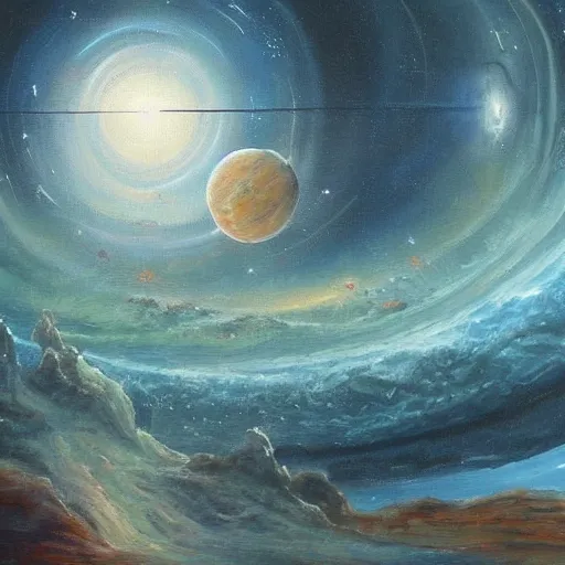 Prompt: a magnificent painting depicting the beginning of time