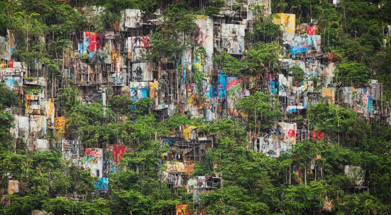 Image similar to close zouk fabric wall fortress greeble illusion landscape jungle dirt a spectacular view cinematic graffity style