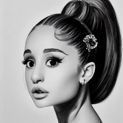Image similar to portrait of ariana grande by thom ang
