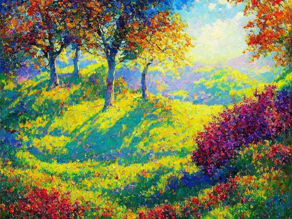 Image similar to majestic nature scenery, breathtaking oil painting by erin hanson, alexi zaitsev, karl spitzweg, award winning, impressionistic