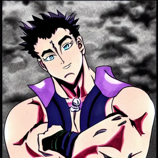 Prompt: Billy Herrington in JoJo's bizarre adventure anime style