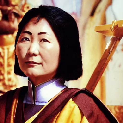 Image similar to Priest Tripitaka played by Masako Natsume on a pilgrimage to India to fetch holy scriptures and save the world, IMAX Movie Still