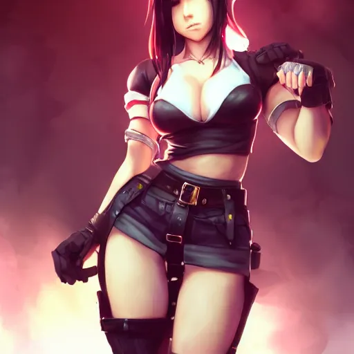 Image similar to alternate outfit of tifa lockhart by WLOP, rossdraws, Logan Cure, Mingchen Shen, BangkuART, sakimichan, yan gisuka, JeonSeok Lee, zeronis, Chengwei Pan on artstation