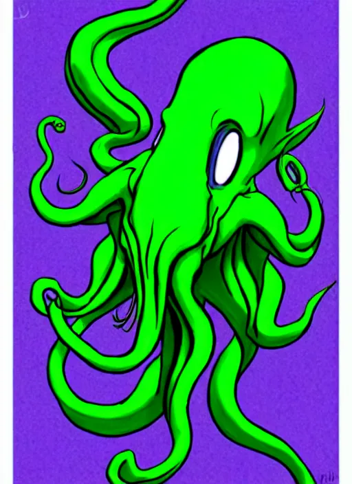 Image similar to disney style cthulhu