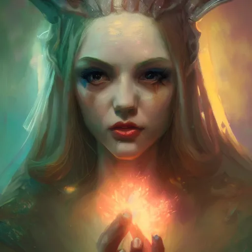 Prompt: A portrait of fey pixies, Magic the Gathering art, art by greg rutkowski, matte painting, trending on artstation, very detailed