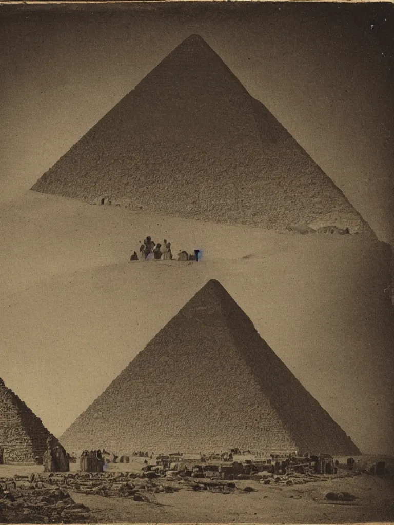 Prompt: sunset pyramid of djoser, 1 9 th century daguerreotypists, hyperdetailed