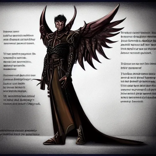 Image similar to concept art fantasy, archangel lucifer