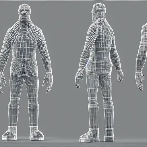 Prompt: 3 d modelling reference of spongebob video game character. free download for artists. front and side view blueprint.