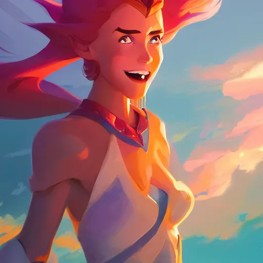 Image similar to hero world she - ra : princess of power, behance hd by jesper ejsing, by rhads, makoto shinkai and lois van baarle, ilya kuvshinov, rossdraws global illumination