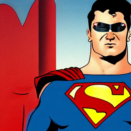 Image similar to soviet superman with an eyepatch