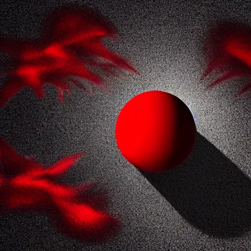 Image similar to loneliness and fear in a red future sphere limbo abstract dark highly detailed in cubes