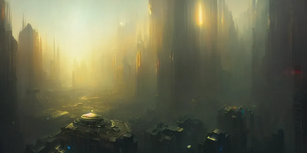 Prompt: metropolis, extremely detailed digital painting, in the style of fenghua zhong and ruan jia and jeremy lipking and peter mohrbacher, mystical colors, rim light, beautiful lighting, 8 k, stunning scene, raytracing, octane, trending on artstation