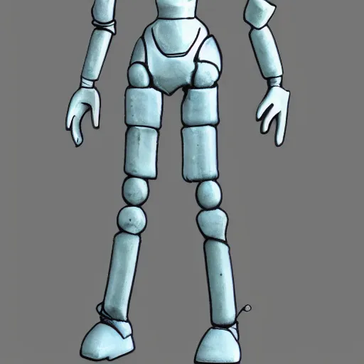 Prompt: fem Iron Giant made of porcelain