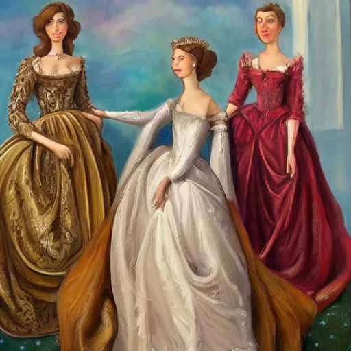Prompt: a beautiful painting of european noble women by insist