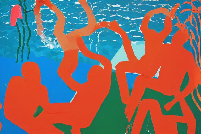 Prompt: david hockney A Bigger Splash (1967) painting