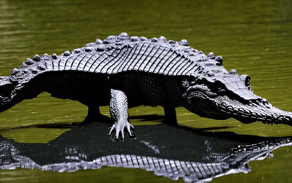 Image similar to Photomorph that fuses a crocodile with a crow