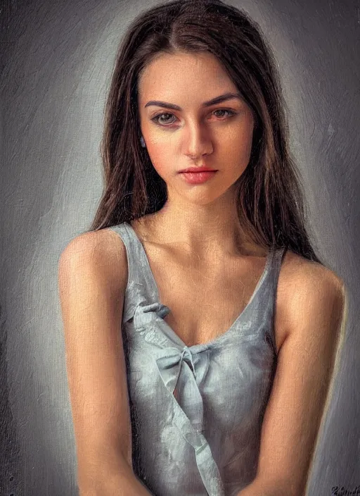 Prompt: portrait of a gorgeous young woman mage in the style of stefan kostic, flickr, realistic photo, sharp focus, 8k high definition, insanely detailed, intricate, elegant