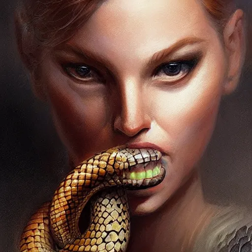 Image similar to a portrait of a snake portrait, cute and adorable, pretty, beautiful, art portrait, matte fantasy painting, deviantart, super detailed eyes, super detailed, nose, super detailed, eyes, artstation, by jason felix by steve argyle by tyler jacobson by peter mohrbacher, cinematic