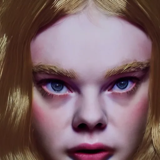 Prompt: glitch art of Elle Fanning, VHS. 8K. Extremely detailed.