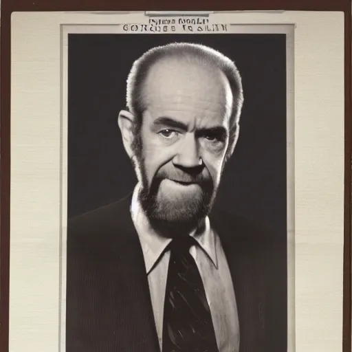 Image similar to George Carlin as president, extremely muscular, 50mm, award winning